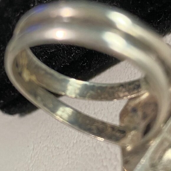 Ring Mother of Pearl Inlay Size 4.5 Native Zuni Unsigned Sterling Silver 925 Vin - Picture 16 of 16